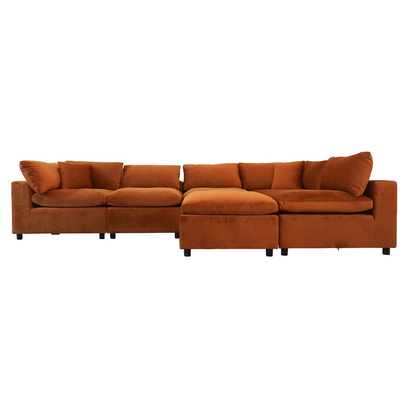 Hayward Burnt Modular Sectional Sofa by HouseOfZazla