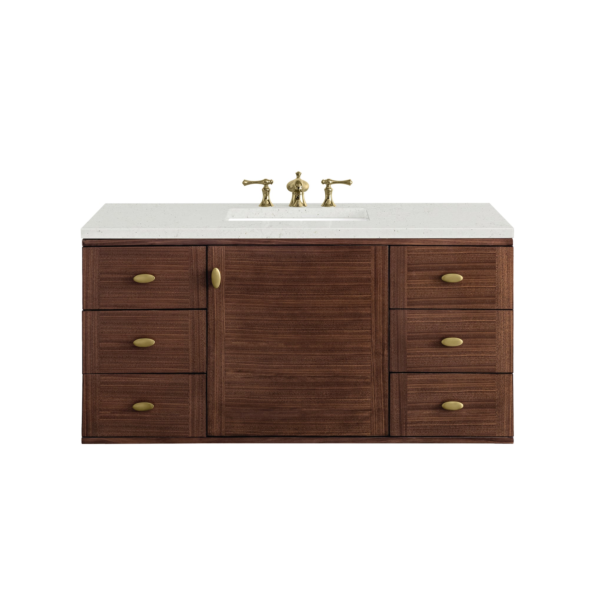 James Martin Amberly 48" Dual Mount Single Bathroom Vanity, Mid-Century Walnut, view 32