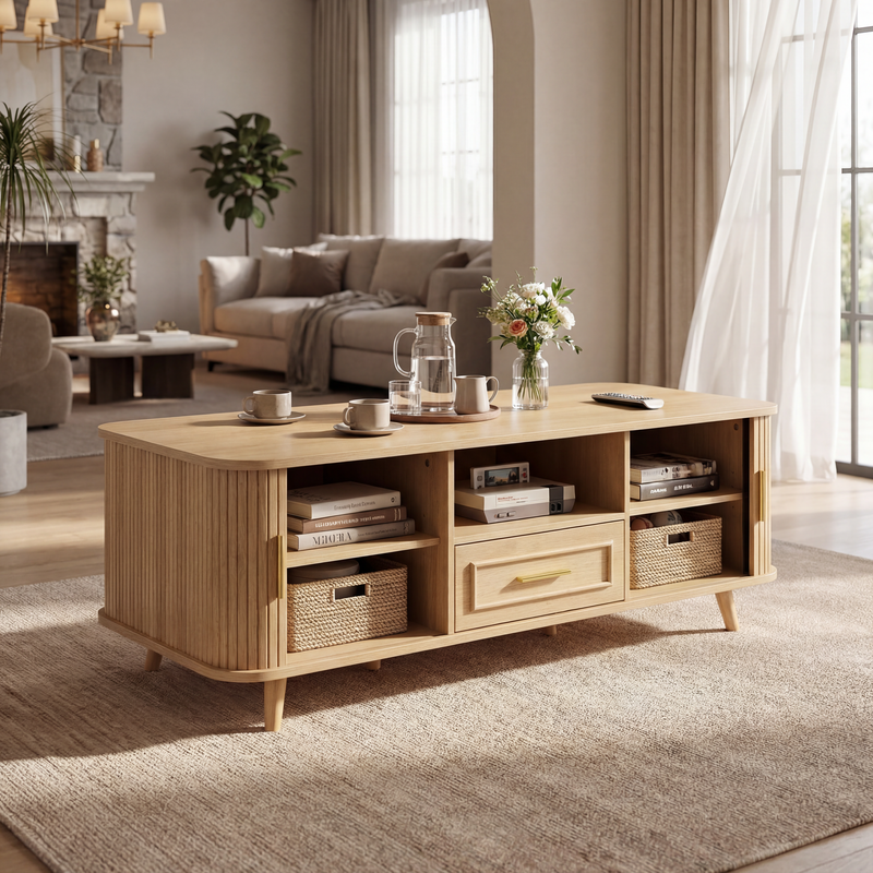 Mid-Century Modern Coffee Table with Storage by HouseOfZazla