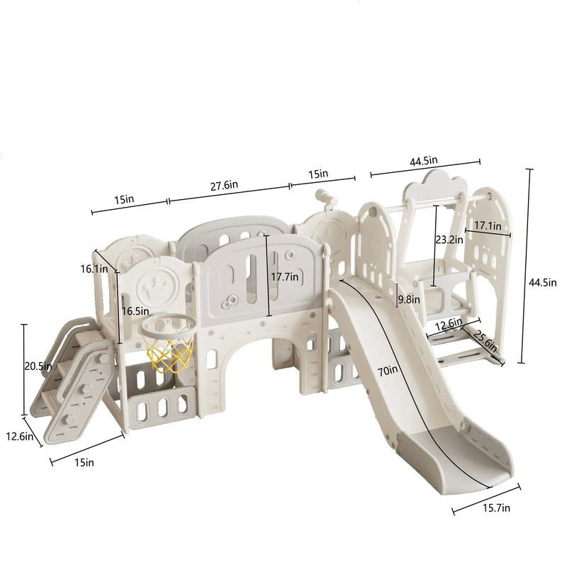 Toddler Slide Kids Playground With Basketball Hoop And Swing by HouseOfZazla