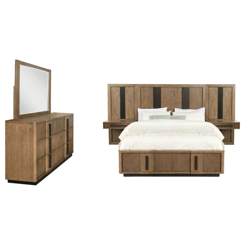 Terrace 5-piece Eastern King Panel Bedroom Set Ash Brown by Unique Piece Furniture