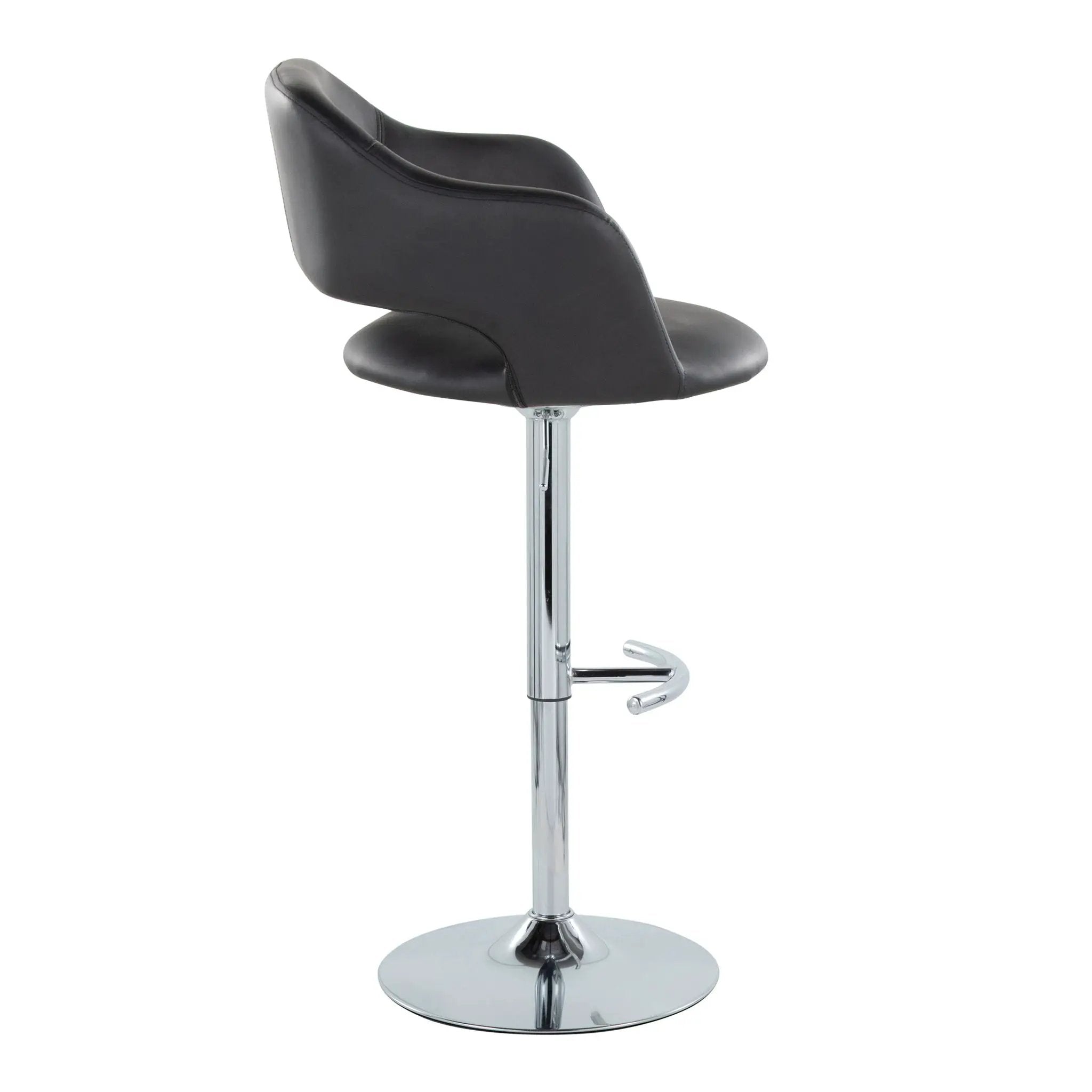Margarite - Contemporary Ajustable Barstool With Swivel With Rounded T Footrest (Set of 2) by Unique Piece Furniture
