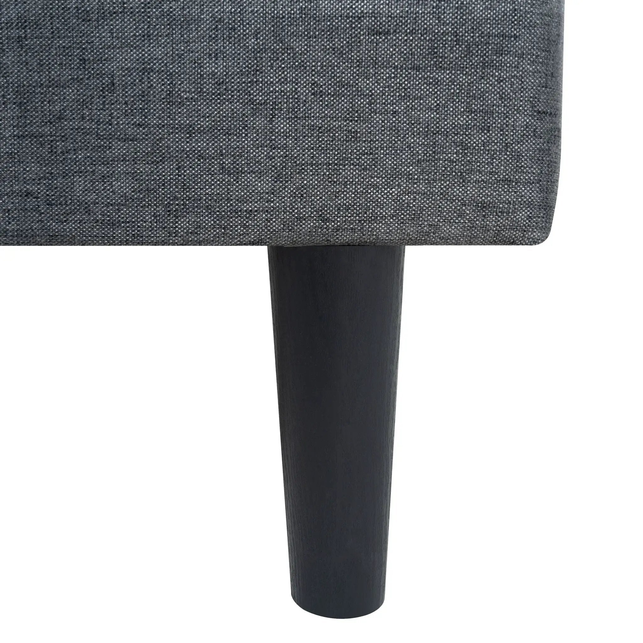 Queen Size Upholstered Platform Bed Frame With Button Tufted Linen Fabric Headboard - Dark Gray by HouseOfZazla