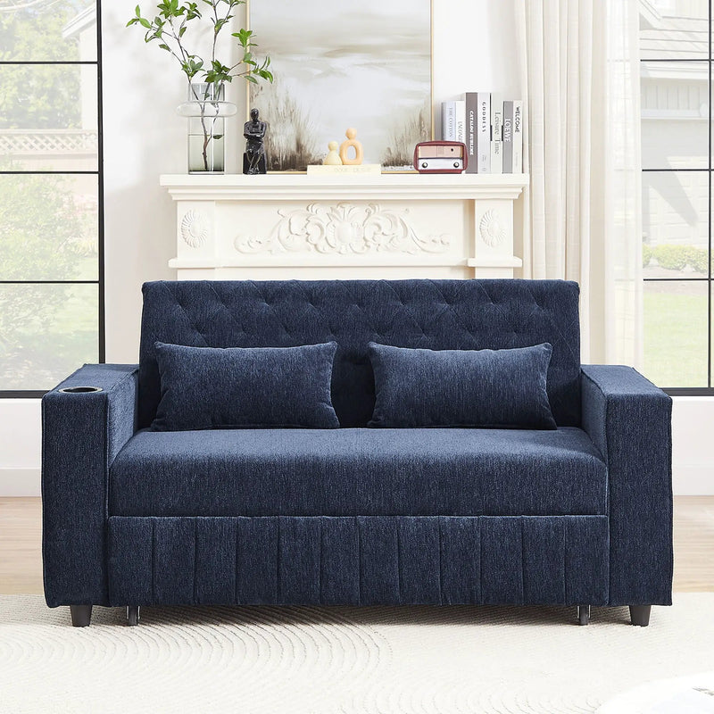 Pull-Out Sofa Bed Convertible Couch With Adjustable Backrest For Living Room by HouseOfZazla