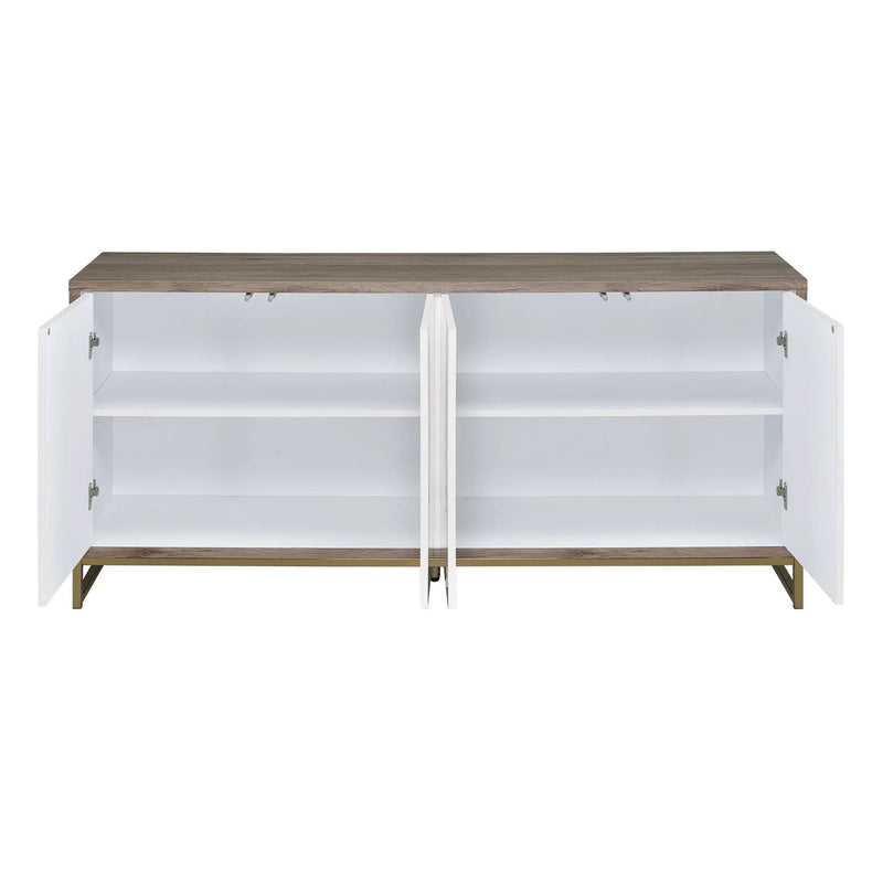 Paavan - Console Cabinet - White / ChampagneChampagne by Unique Piece Furniture