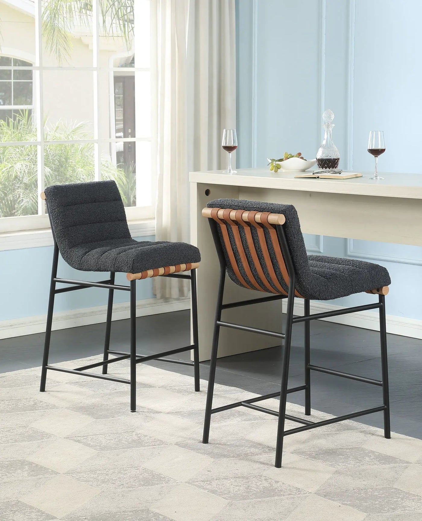 Lahni - 17" Boucle Fabric Counter Height Chair by HouseOfZazla