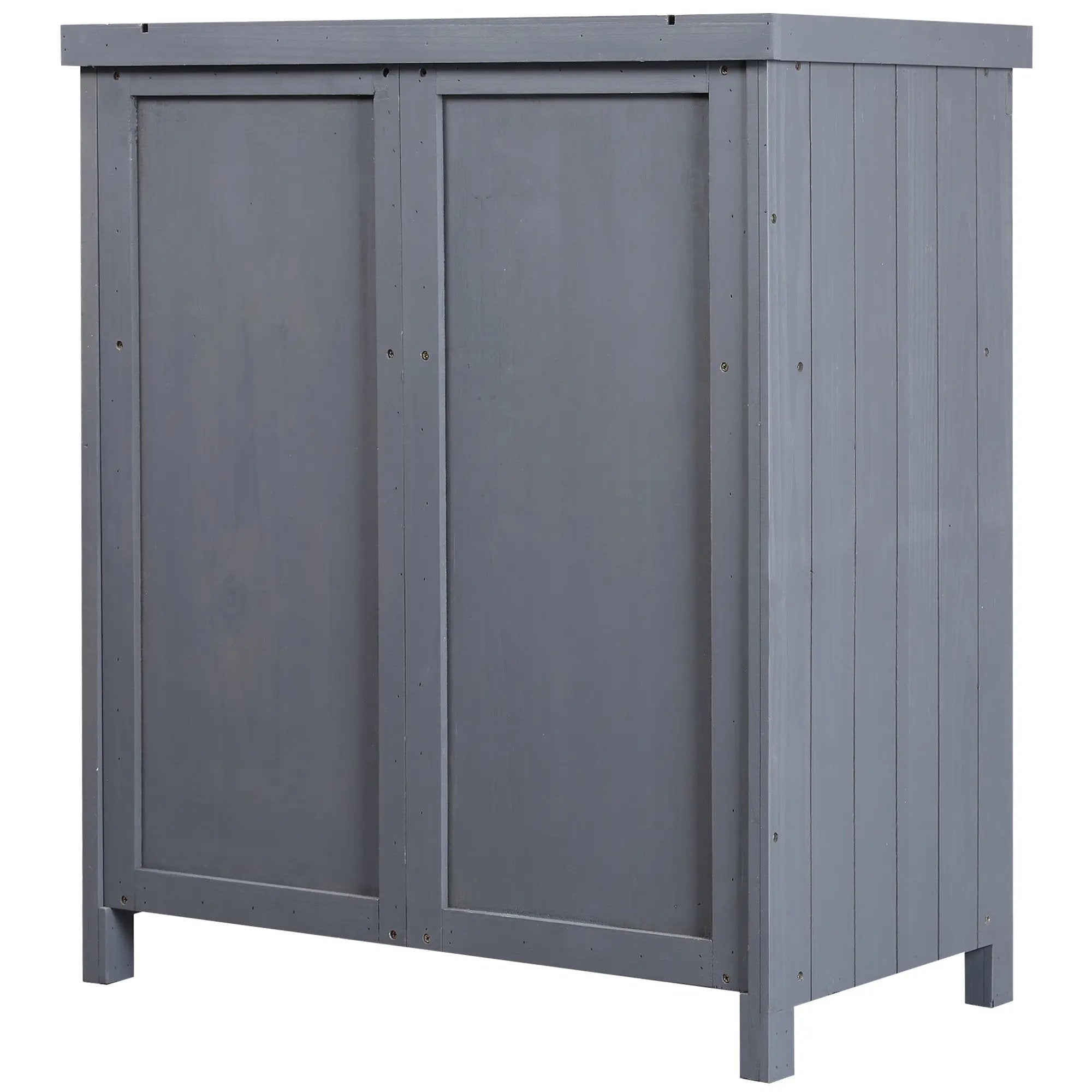 Tool Shed Outdoor Storage Cabinet with Galvanized Top and Two Shelves by HouseOfZazla