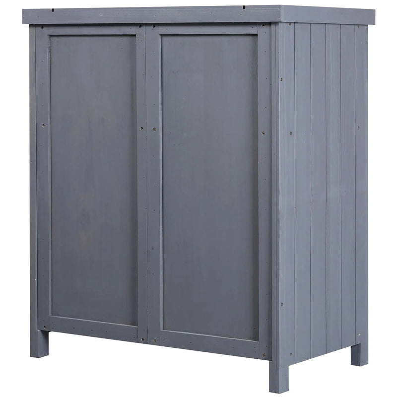 Tool Shed Outdoor Storage Cabinet with Galvanized Top and Two Shelves by HouseOfZazla