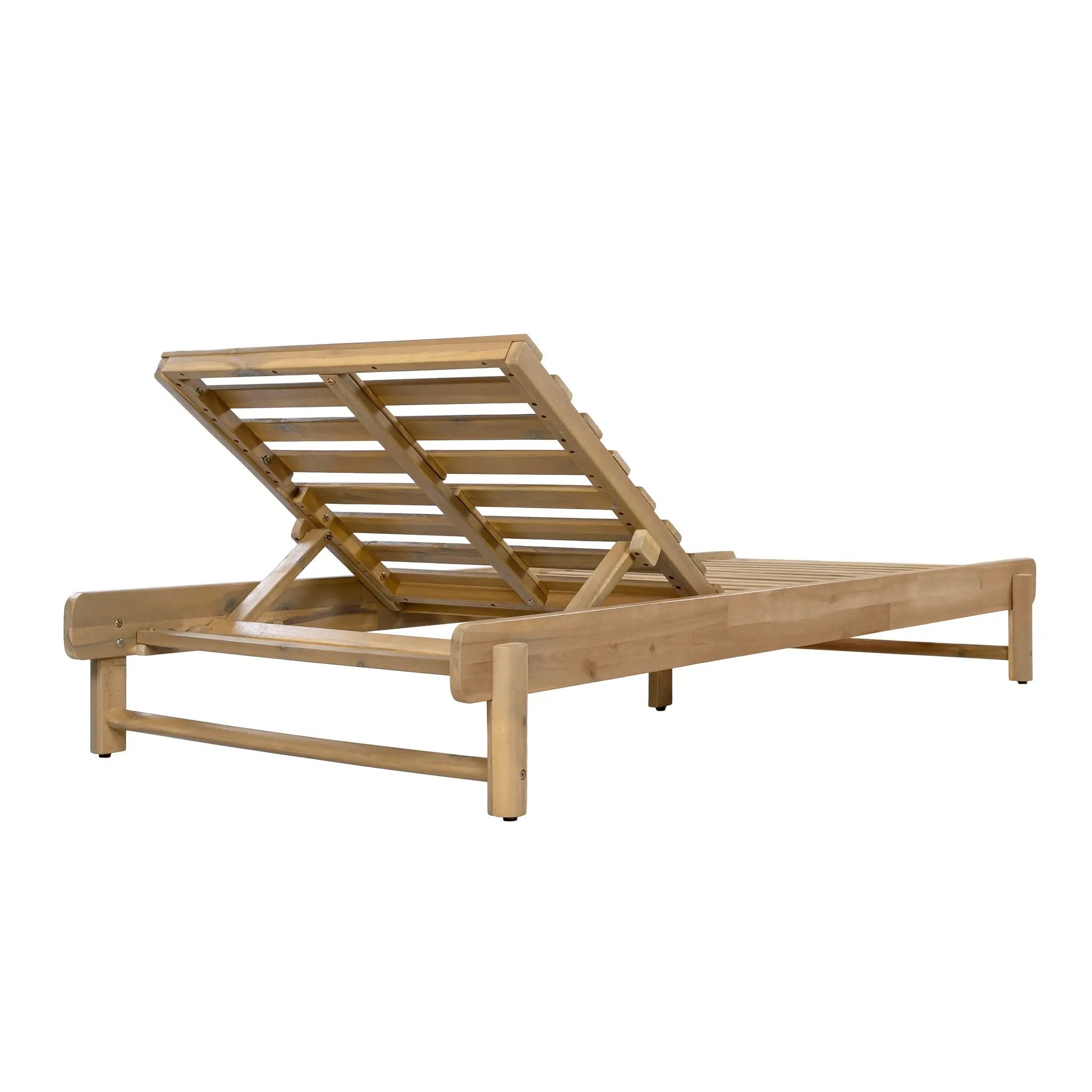 Light Teak Finish Acacia Wood Chaise Lounge Frame by HouseOfZazla