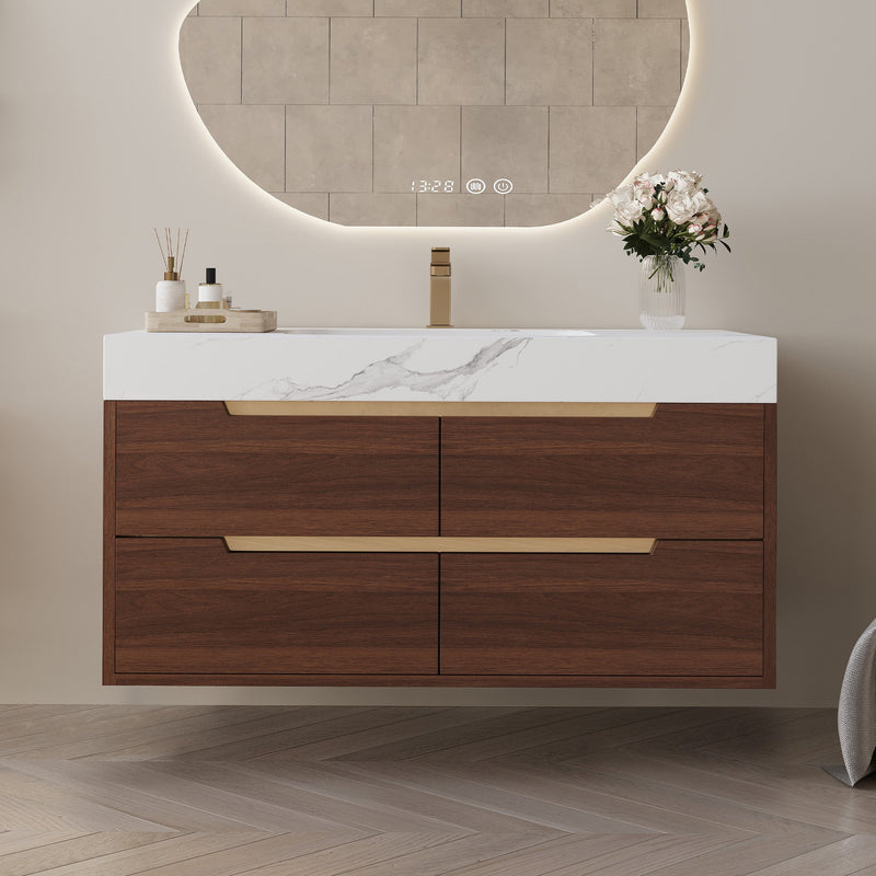 35.4" Farmhouse Free-standing Sintered Stone Bathroom Vanity with Undermount Sink by HouseOfZazla