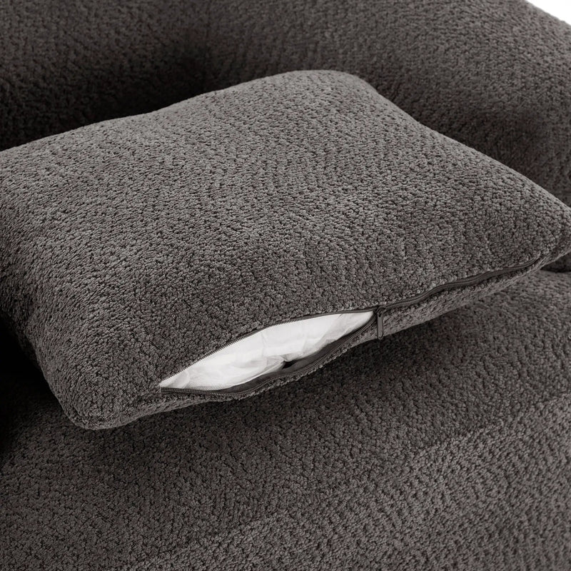 360° Swivel Barrel Sofa Chair With Throw Pillow, Upholstered Accent Chair by HouseOfZazla