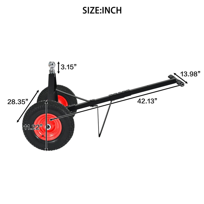 Heavy Duty Trailer Dolly With 2" Ball 1000 Lb Capacity For Easy Mobility - Black by HouseOfZazla