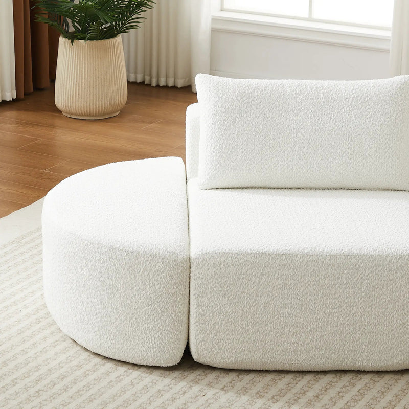 106.3-Inch V-Shaped Modular Sofa Set in Chenille Fabric by HouseOfZazla