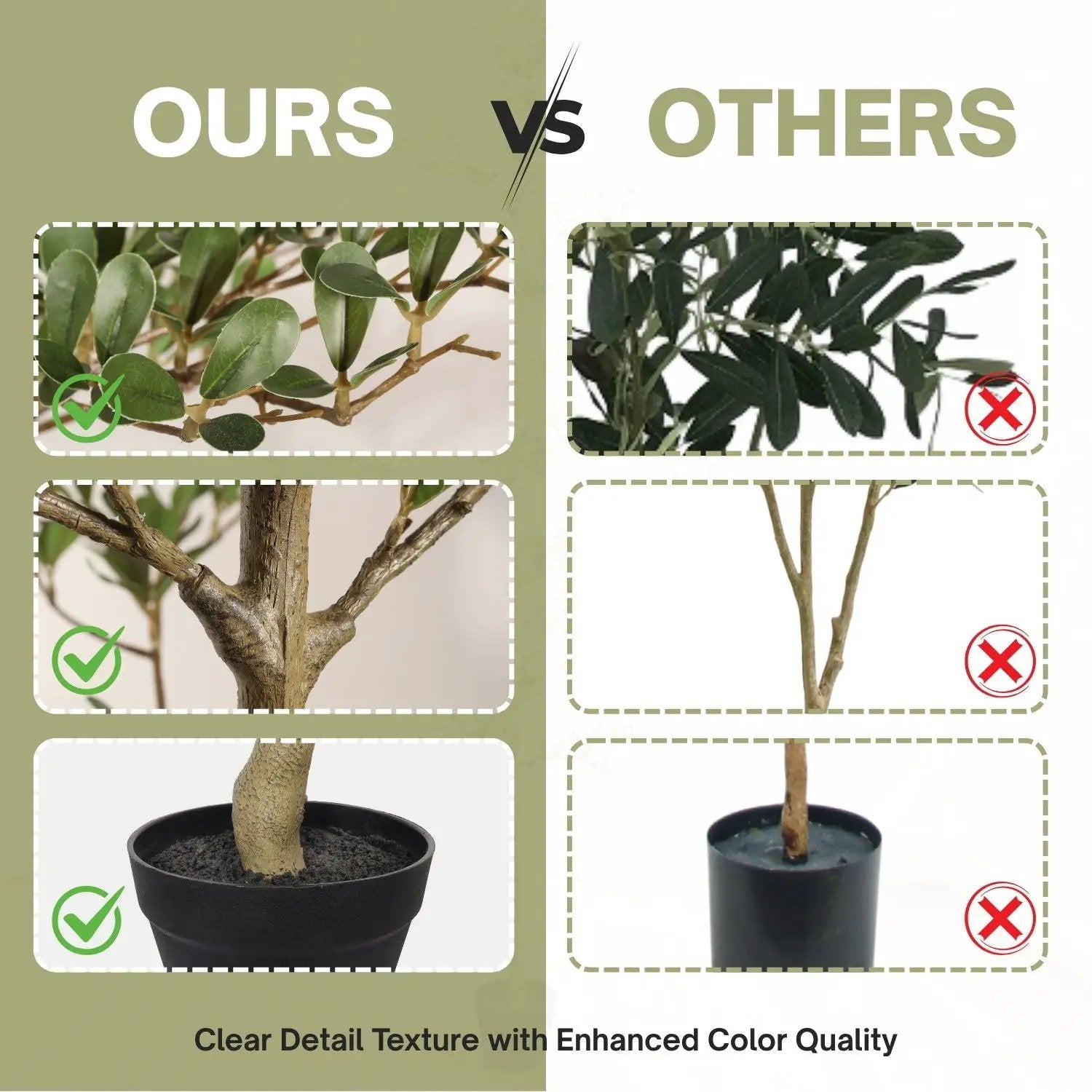 7Ft Artificial Olive Tree With Pot, Realistic Tall Fake Plant For Indoor Decoration - Green Leaves by HouseOfZazla
