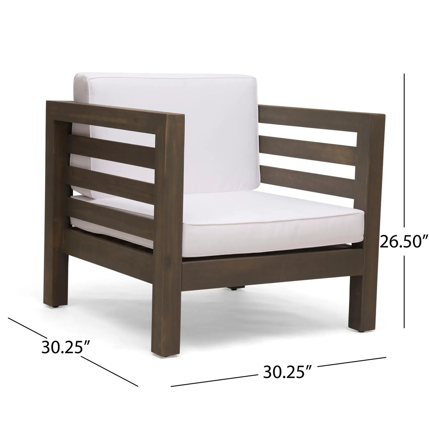 Outdoor Acacia Wood Patio Chair With Fabric Cushion by HouseOfZazla