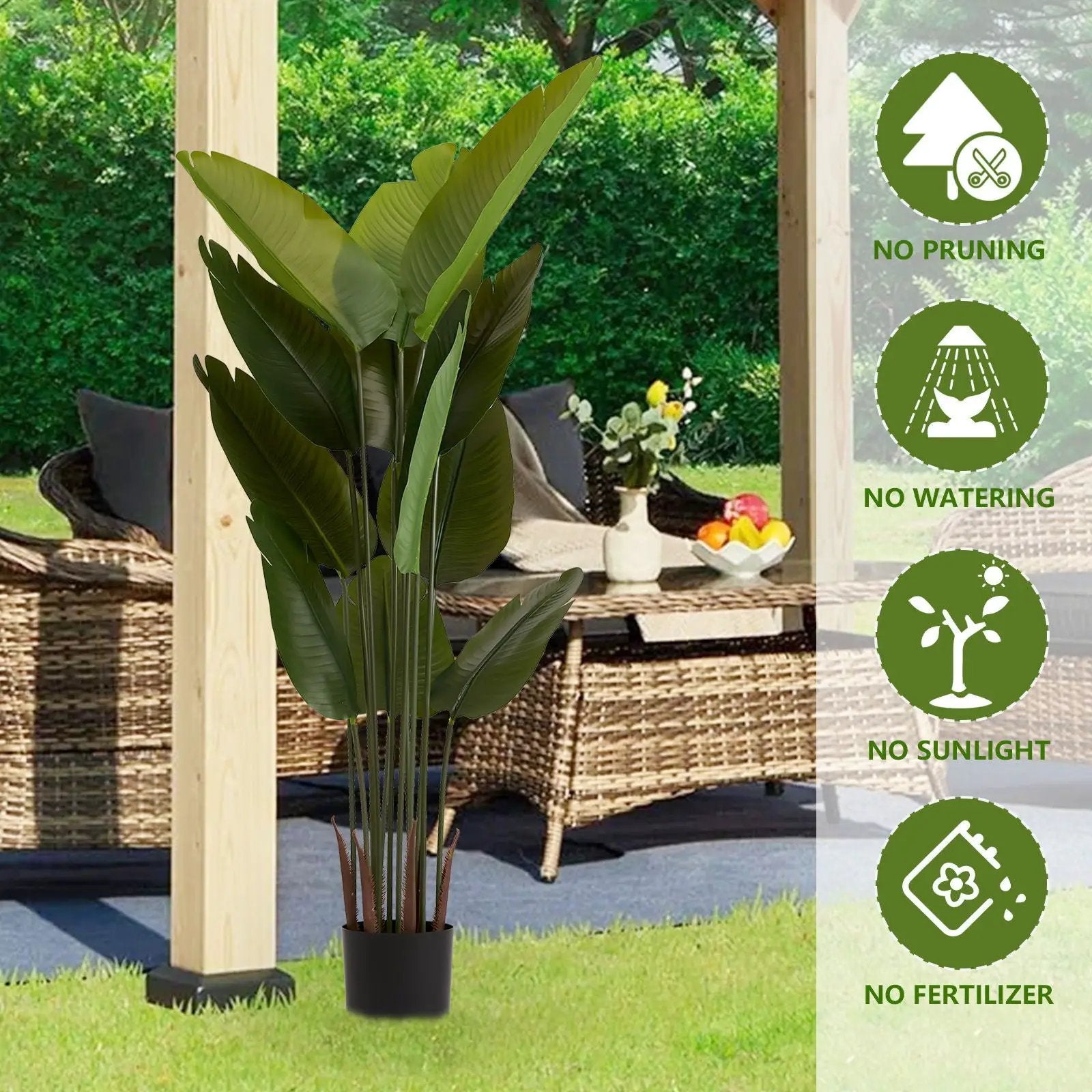 Artificial Plant For Indoor And Outdoor Decoration (Set of 2) by Unique Piece Furniture