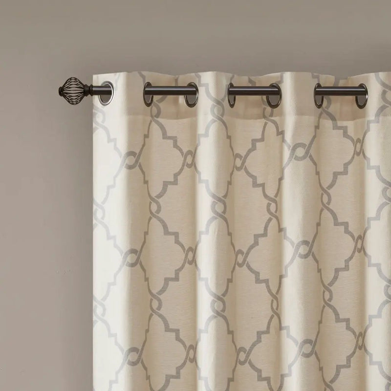 Fretwork Print Grommet Top Window Curtain Panel (One Panel) by HouseOfZazla