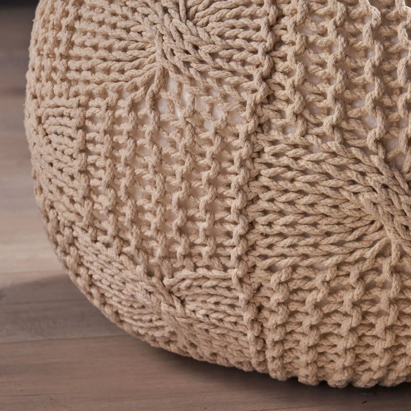 Bordeaux - Knitted Round Pouf by Unique Piece Furniture