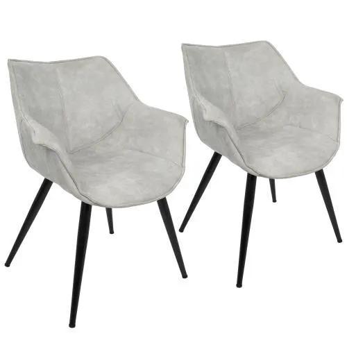 Wrangler - Industrial Chair (Set of 2) - Light Gray by HouseOfZazla