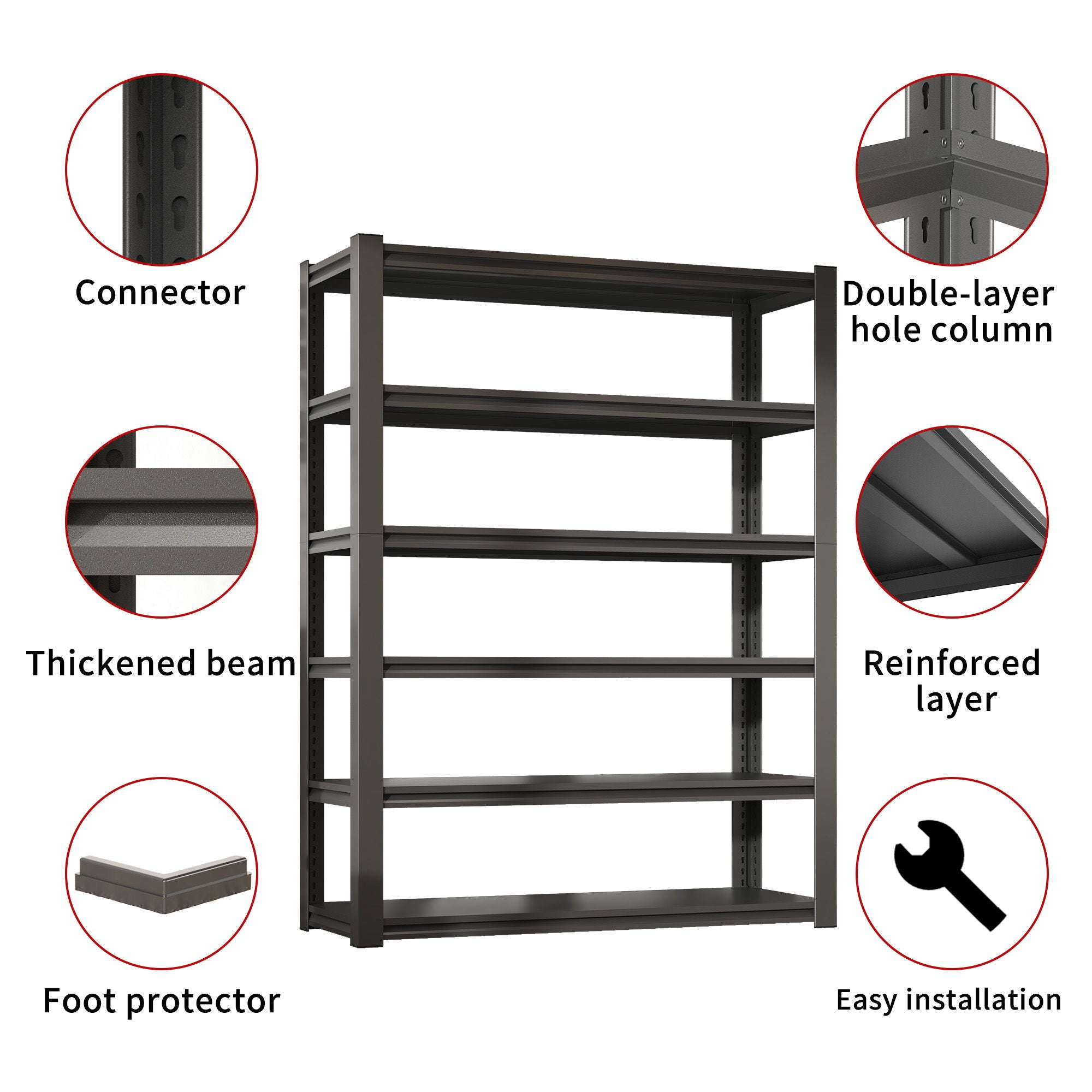 Industrial Heavy Duty Metal Garage Shelving Unit, Adjustable Storage Rack by HouseOfZazla