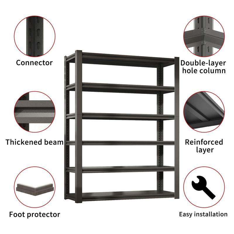 Industrial Heavy Duty Metal Garage Shelving Unit, Adjustable Storage Rack by HouseOfZazla