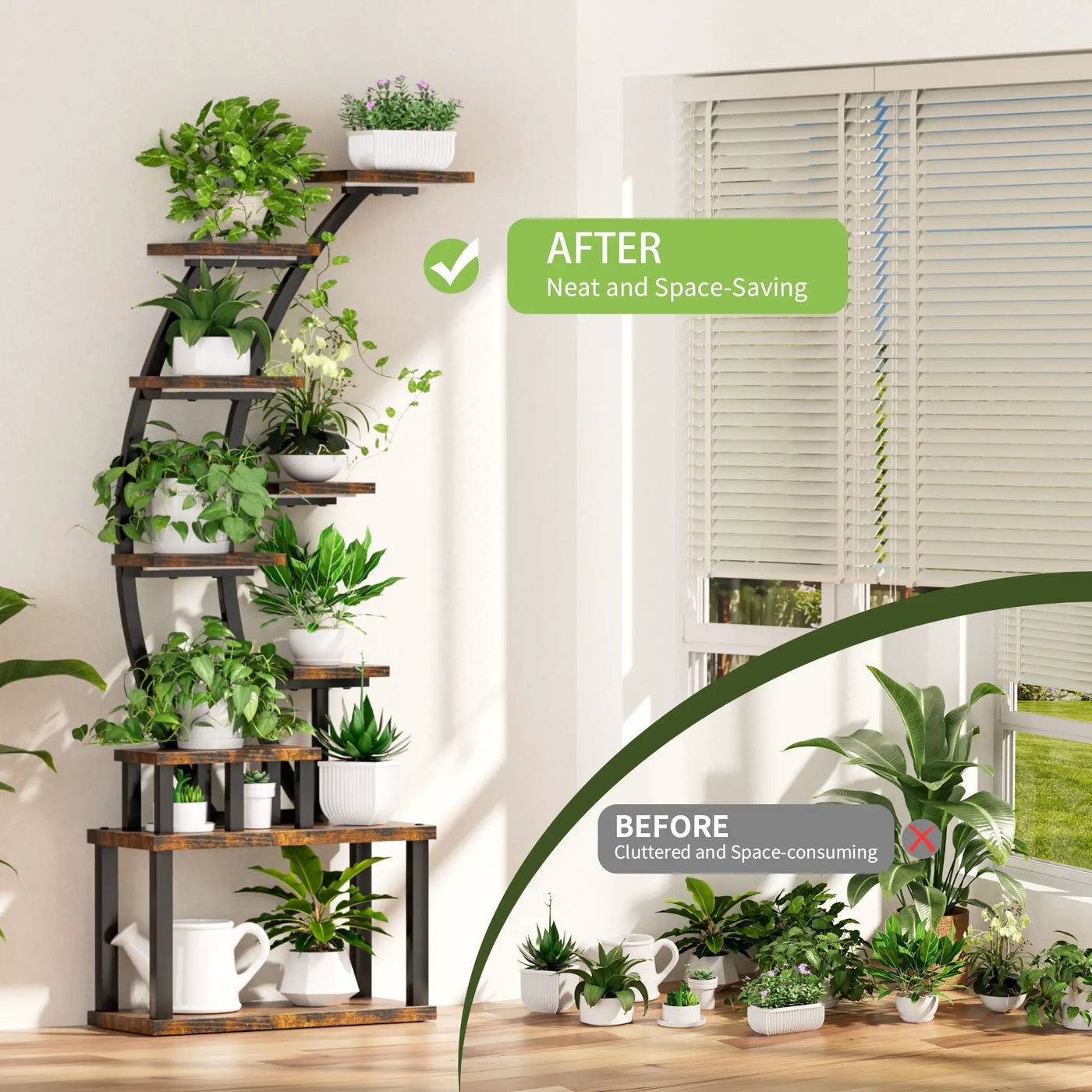9 Tiered Indoor Plant Stand With 5 Adjustable Grow Lights by HouseOfZazla