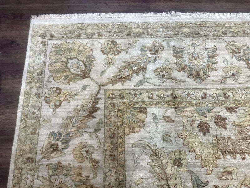 Palace Size Rug 12x15, Neutral Light Colors, Oat, Peshawar Chobi Oushak Rug, Handmade Wool Rug by Jewel Rugs
