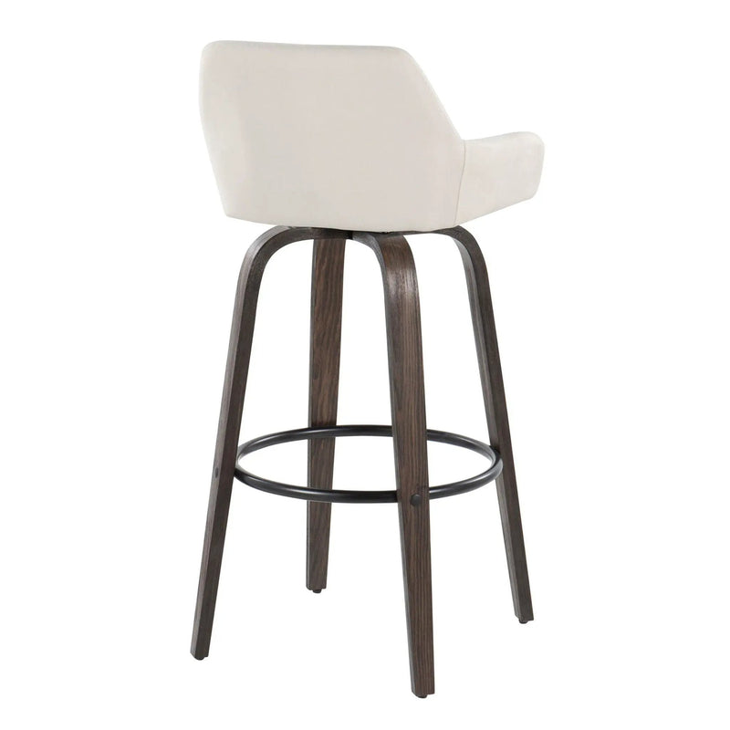 Daniella - Contemporary Fixed Height, Barstool With Swivel With Round Footrest (Set of 2) by Unique Piece Furniture