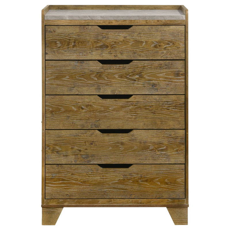 Henderson 5-drawer Bedroom Chest of Drawers Medium Oak by Unique Piece Furniture