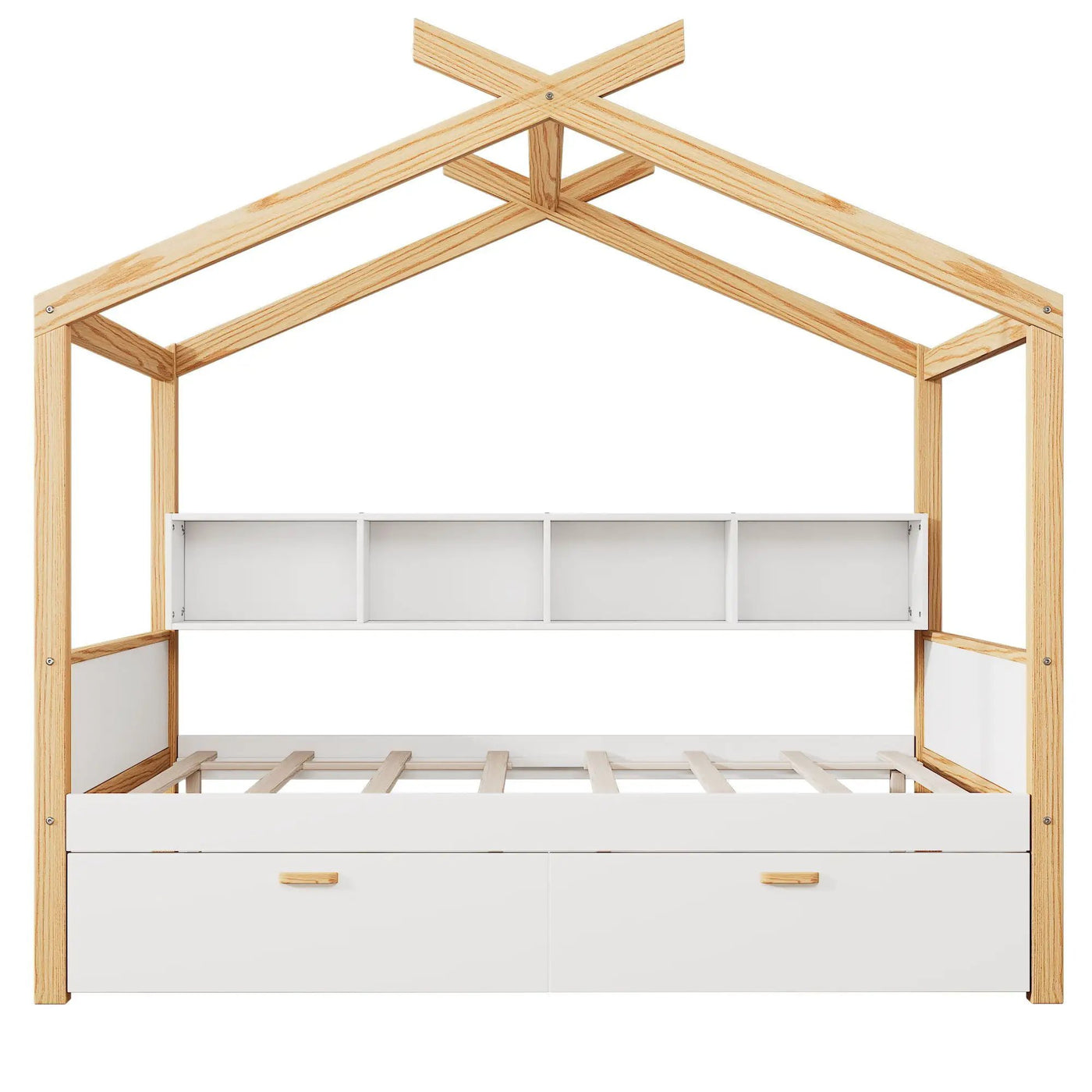 House Bed With Bookshelf Storage by HouseOfZazla