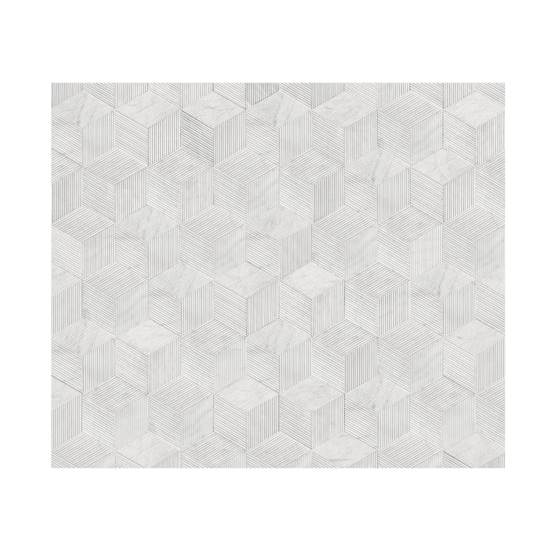Hexagon Natural Stone Marble Tile, 3D Fluted (Set of 12) by HouseOfZazla