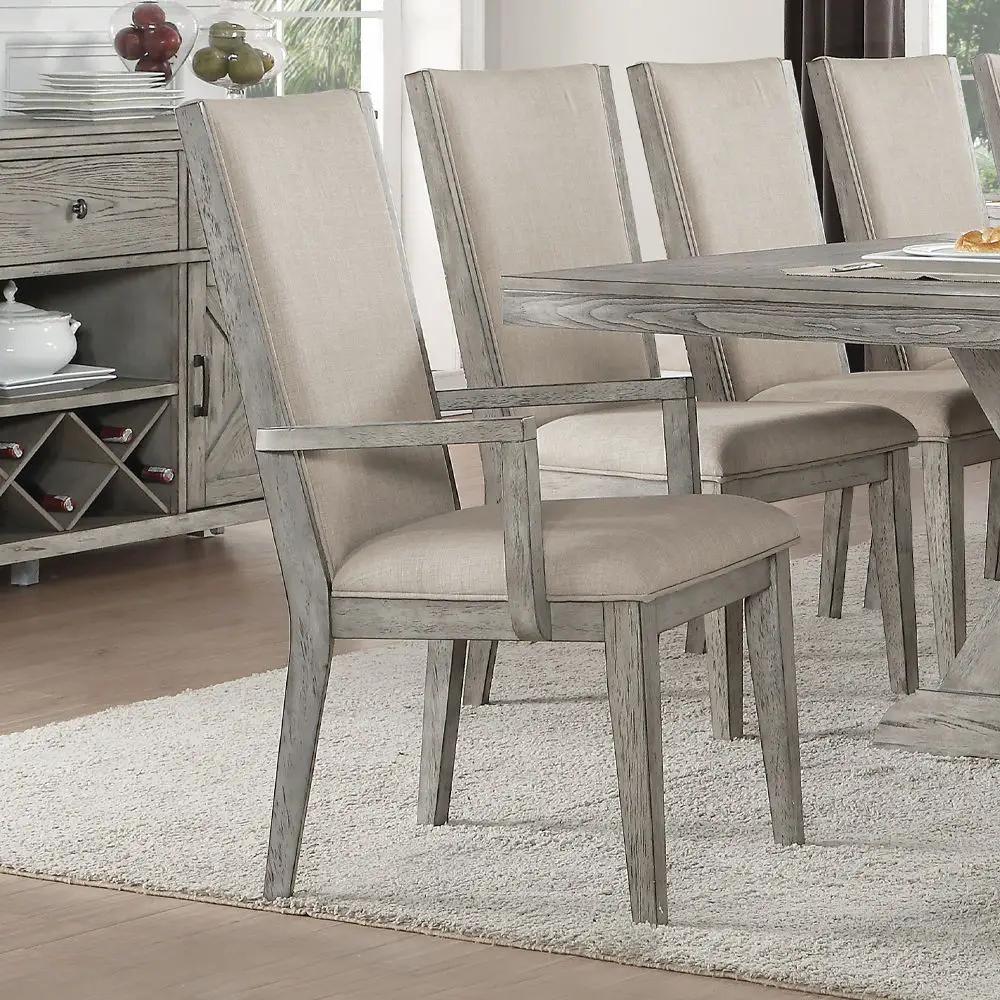 Rocky - Arm Chair (Set of 2) - Fabric & Gray Oak by Unique Piece Furniture