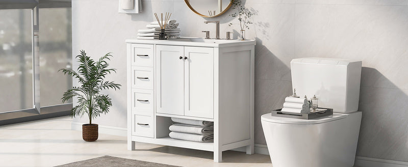 36" Bathroom Vanity with Sink Top and Storage Cabinet by HouseOfZazla