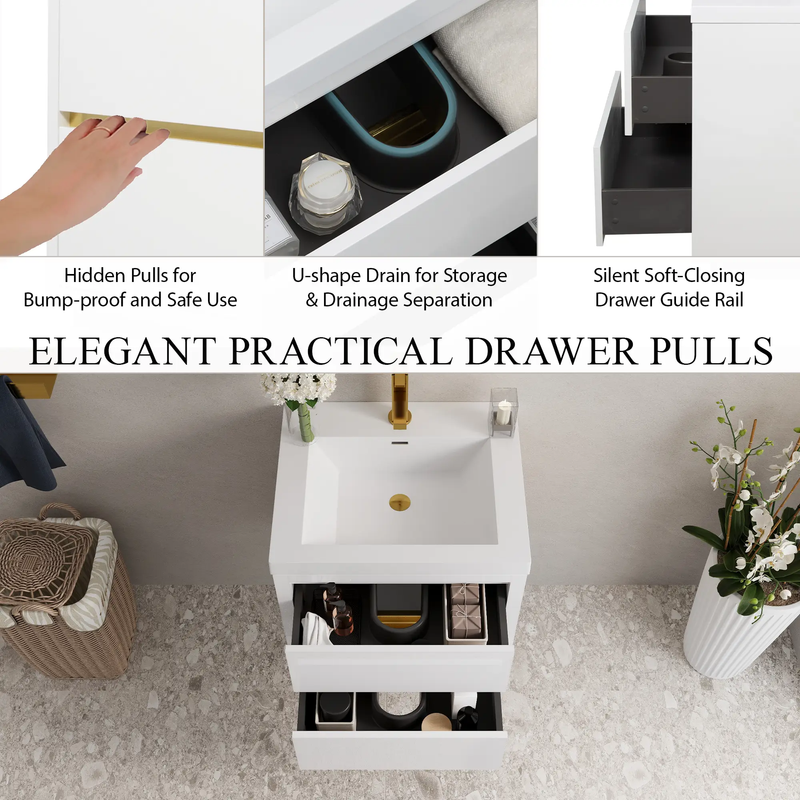 24" Wall-Mounted Bathroom Vanity with Sink and Storage Cabinet by HouseOfZazla