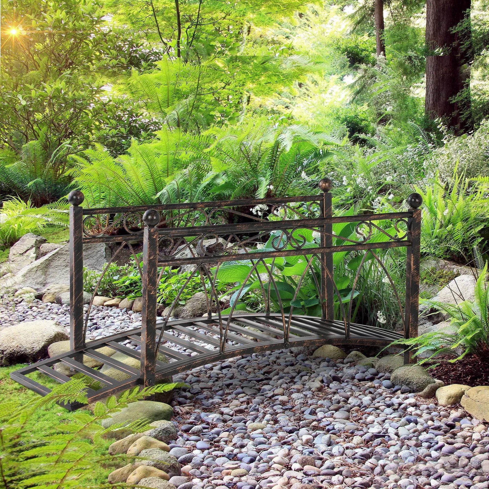 Outsunny Metal Arch Zen Garden Bridge by HouseOfZazla