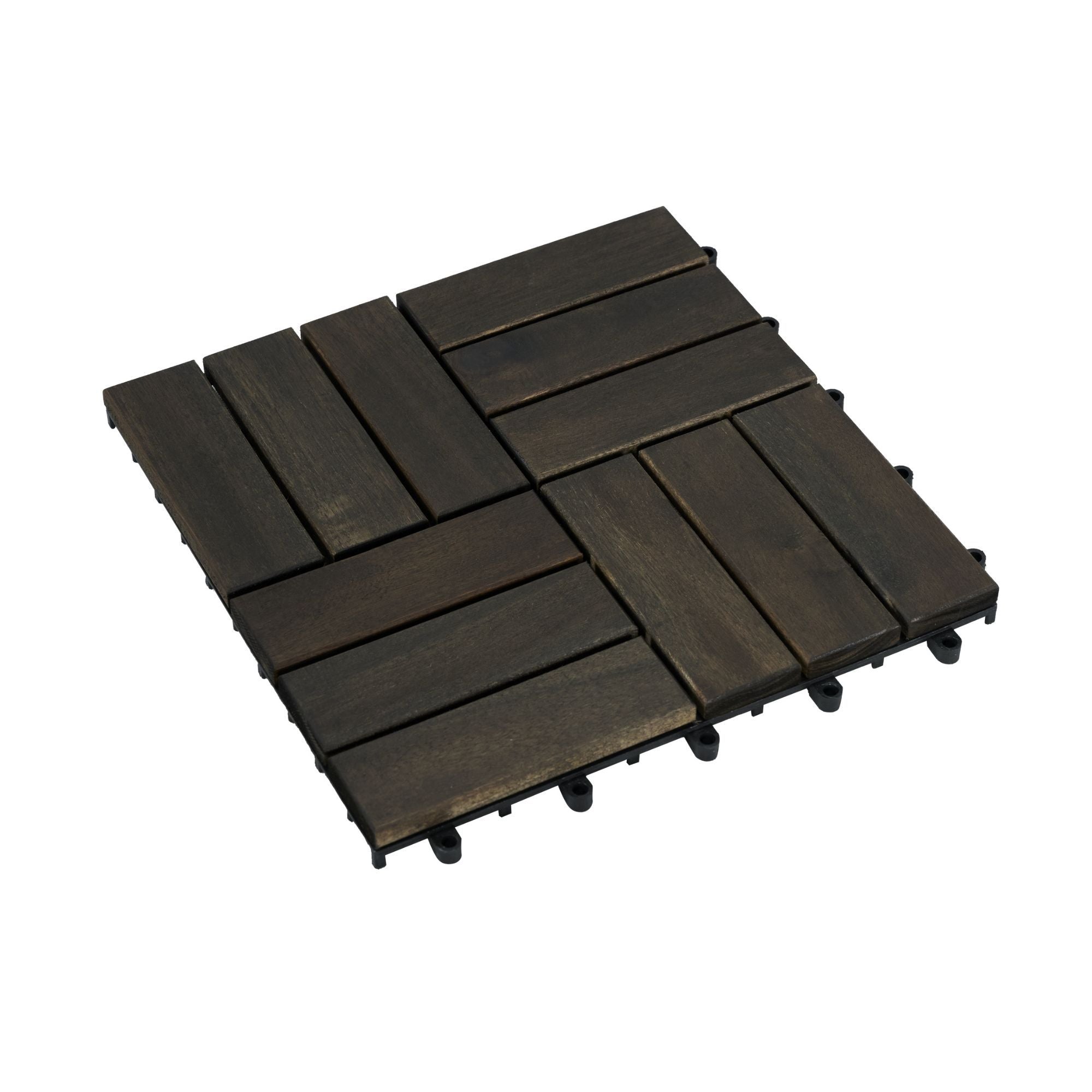 Acacia Wood Interlocking Deck Tiles Checker Pattern For Outdoor Flooring by HouseOfZazla