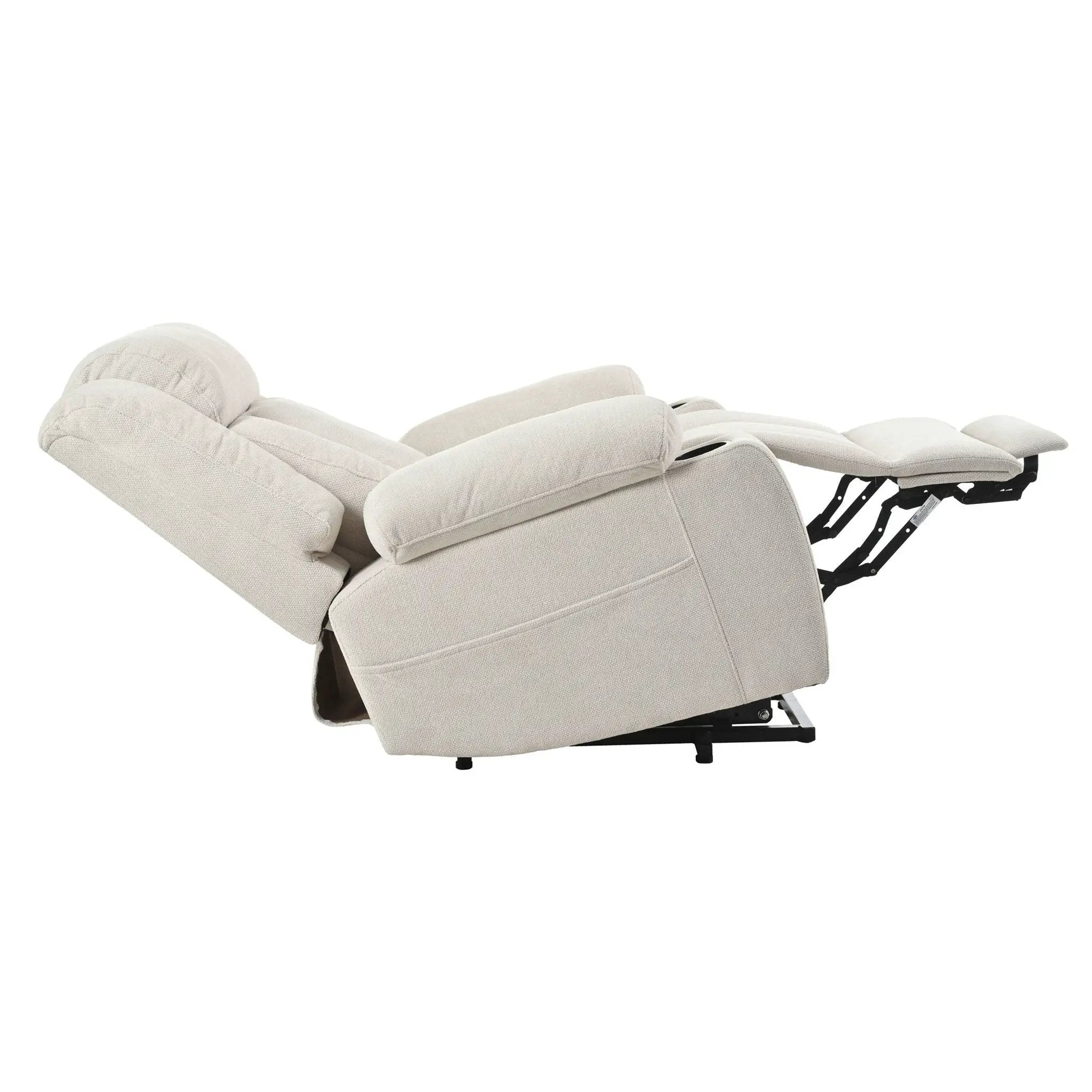 Power Lift Recliner Chair With Extended Footrest, Remote Control, Cup Holders, And Side Pockets by HouseOfZazla
