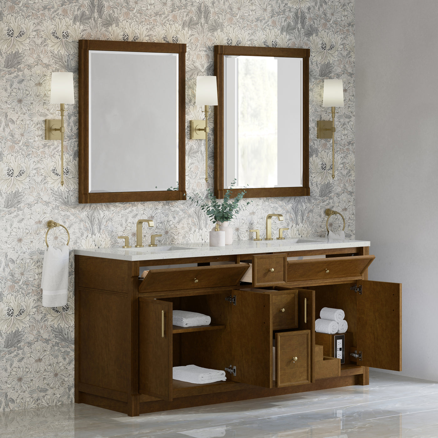 James Martin Bellshire 72" Double Bathroom Vanity, Honey Oak, view 31