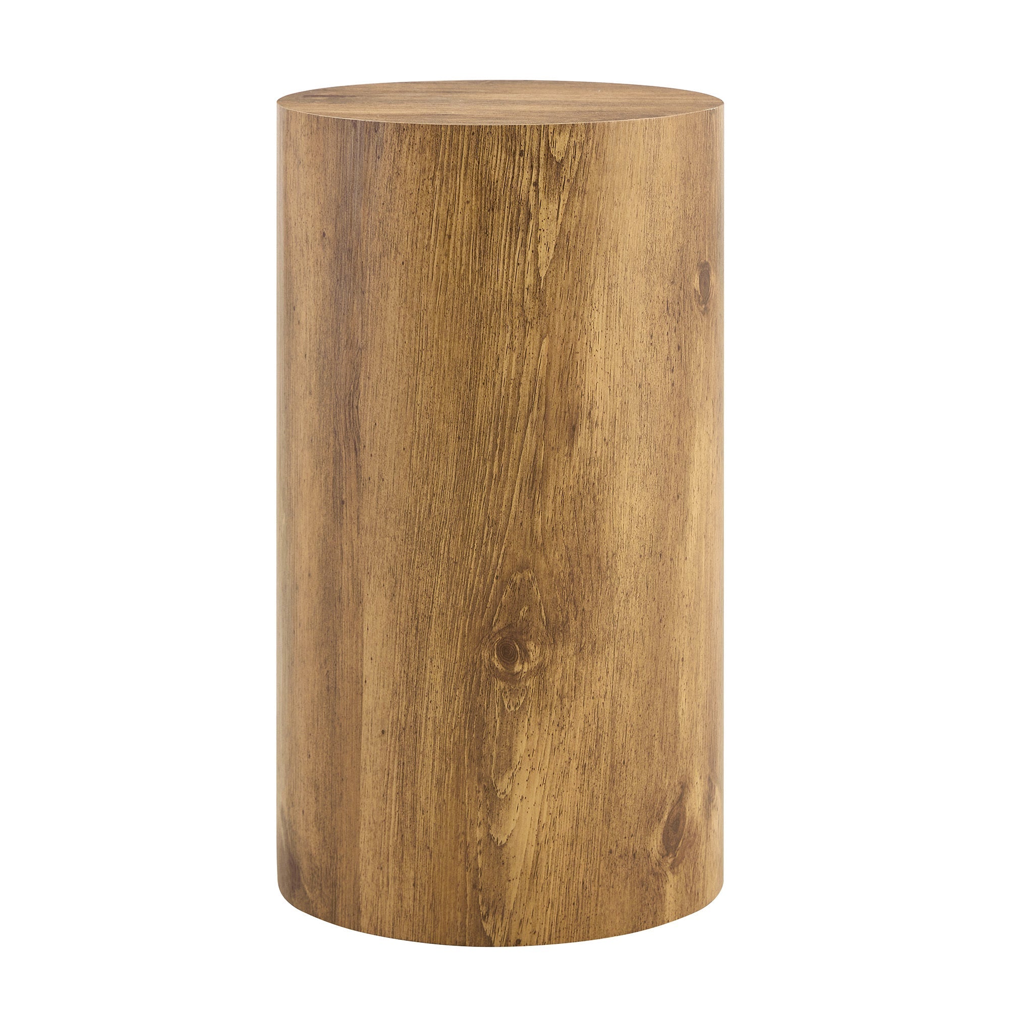 Modern Minimalist Set of Two Wood color Cylinder Coffee Tables by BLAKHOM