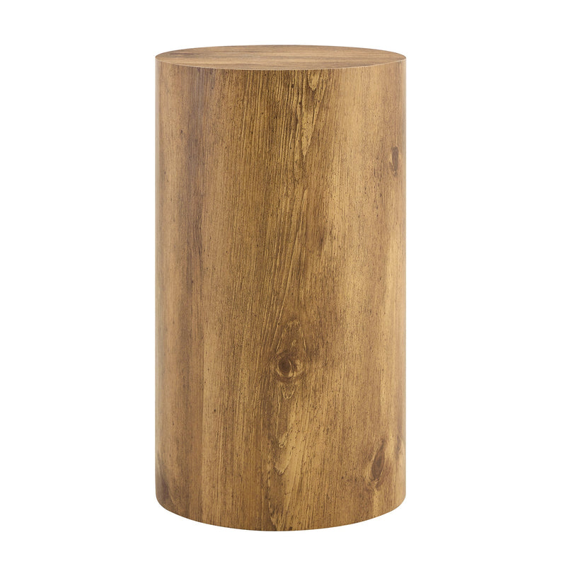 Modern Minimalist Set of Two Wood color Cylinder Coffee Tables by BLAKHOM