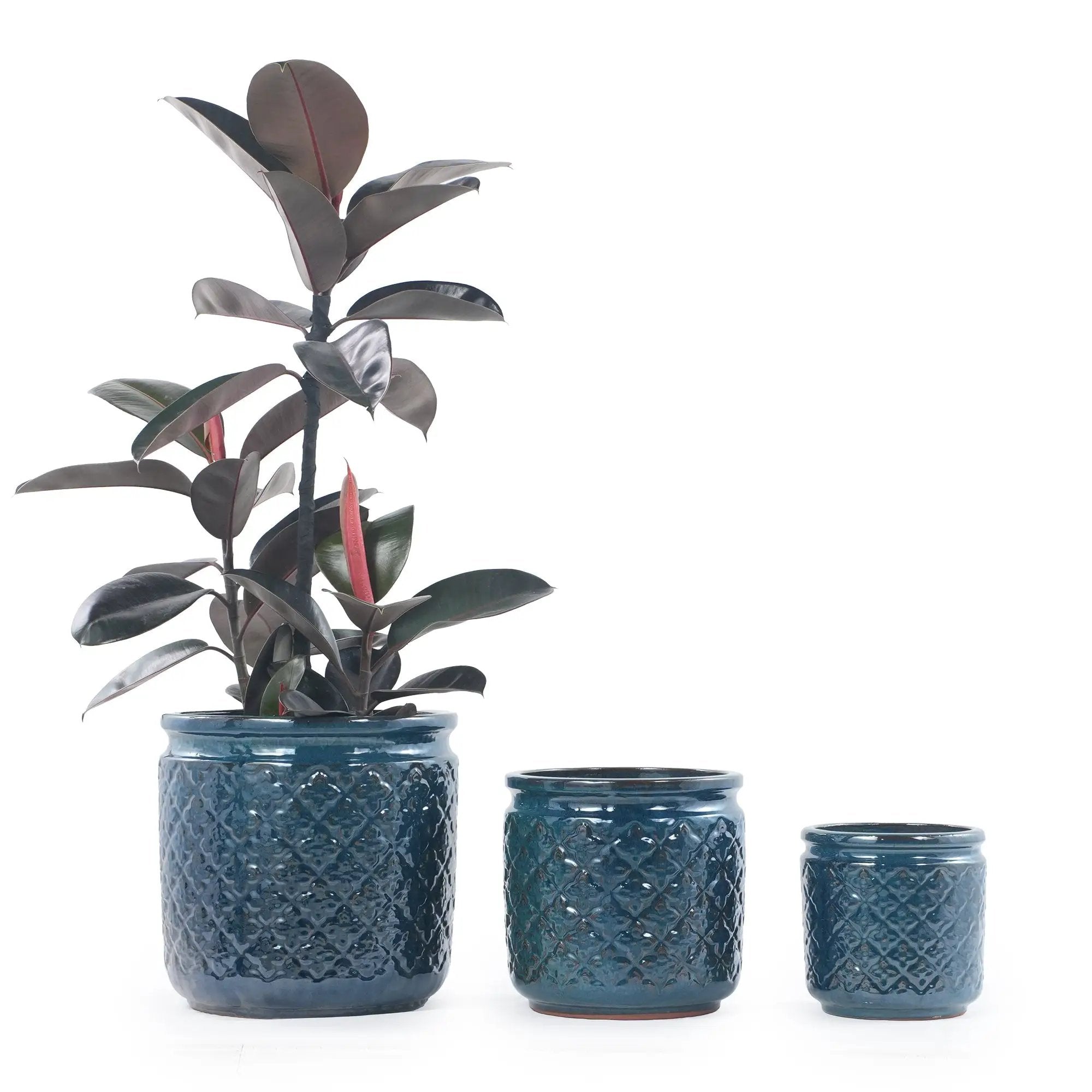 Handmade Ceramic Flower Pot Set of 3, 15/12/9 Inch Diameter by HouseOfZazla