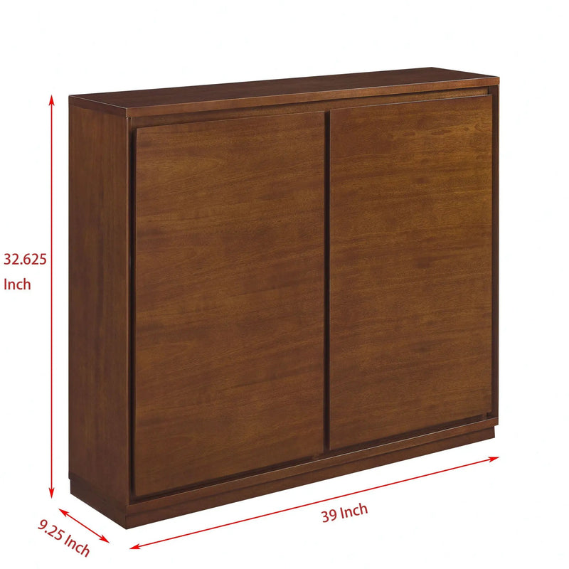 Sideboard, Buffet Cabinet With 2 Outlet Holes, Storage Cabinet For Entryway, Hallway, Living Room, Kitchen, Dining Room, Bedroom - Walnut by HouseOfZazla