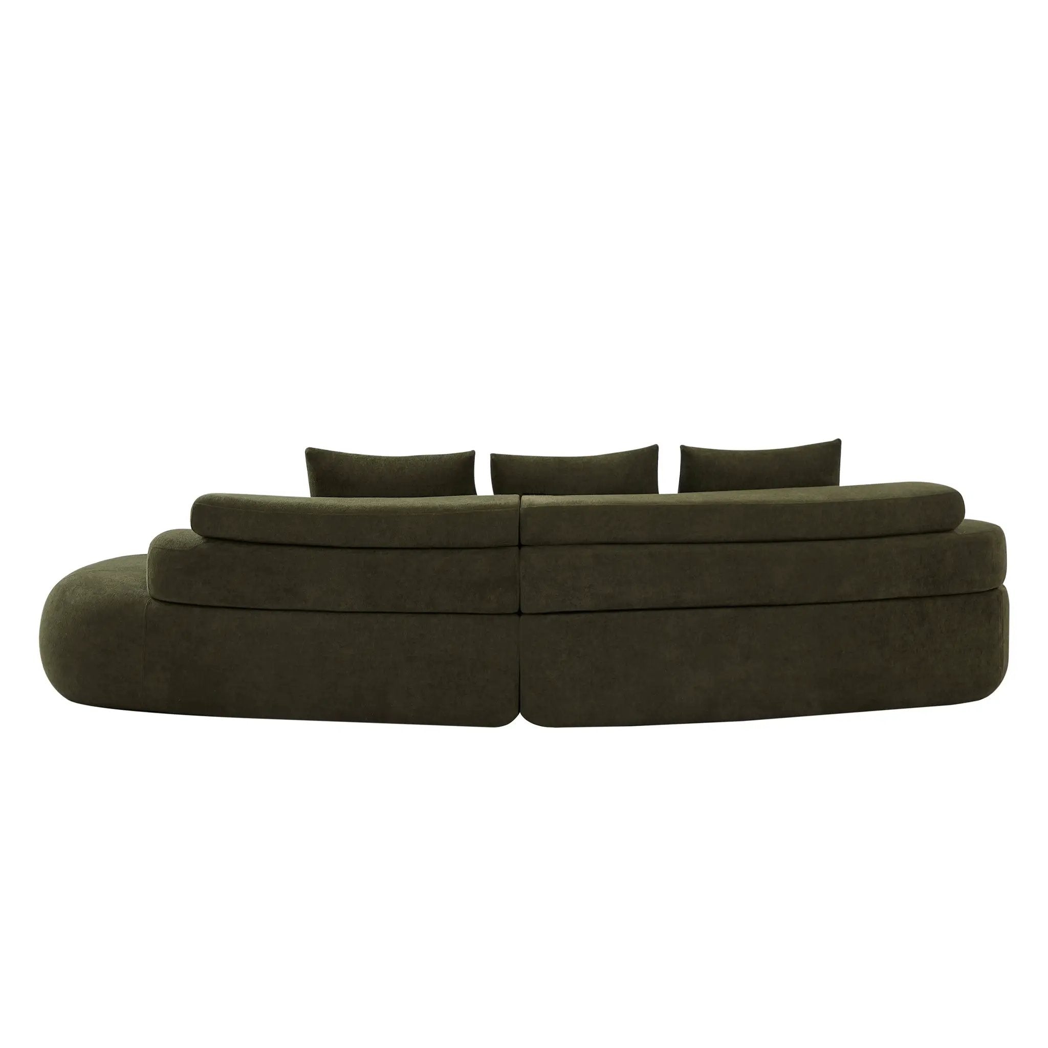 122" Curved Sectional Sofa (Olive Green) by HouseOfZazla