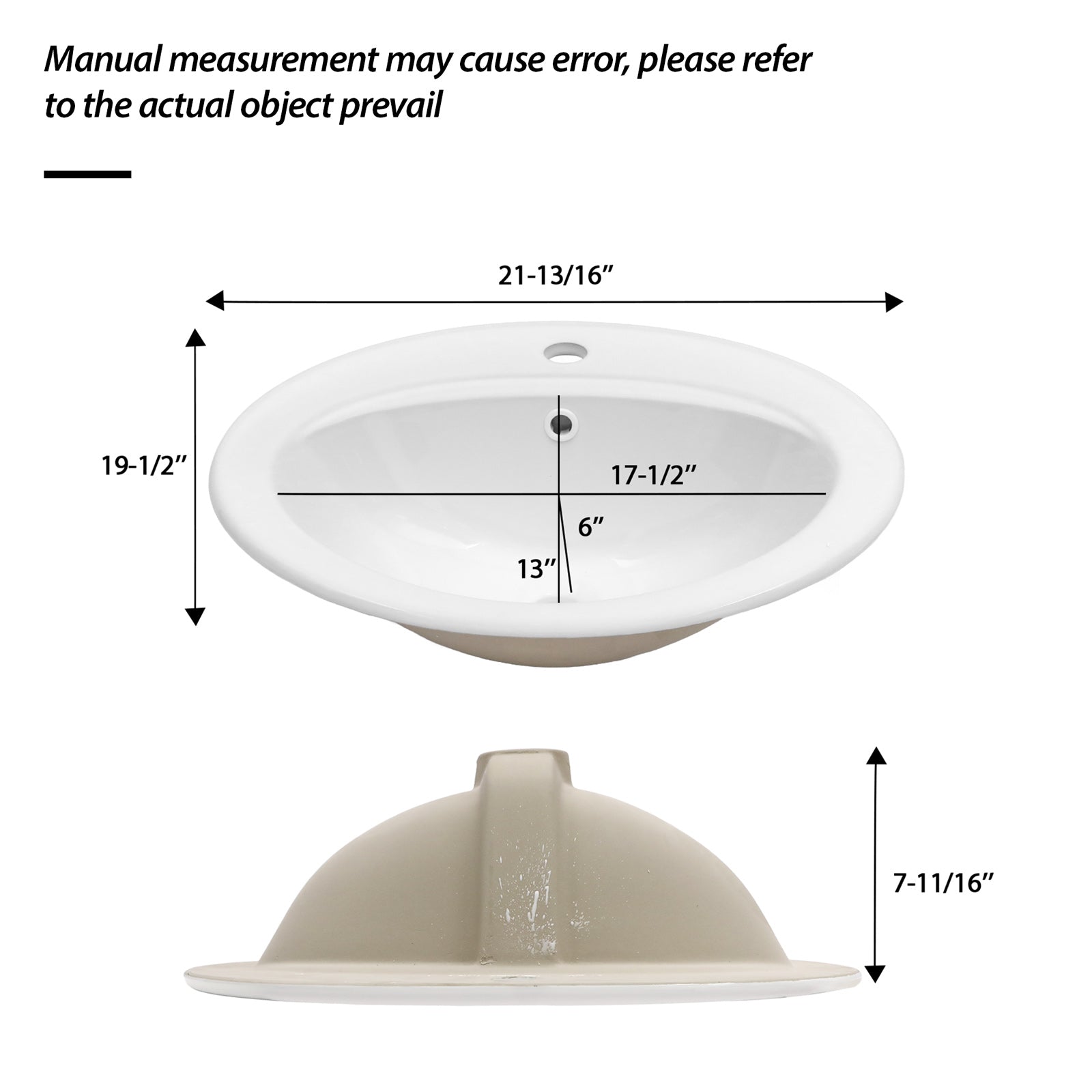 21.8 Inch Drop-In Bathroom Sink by HouseOfZazla