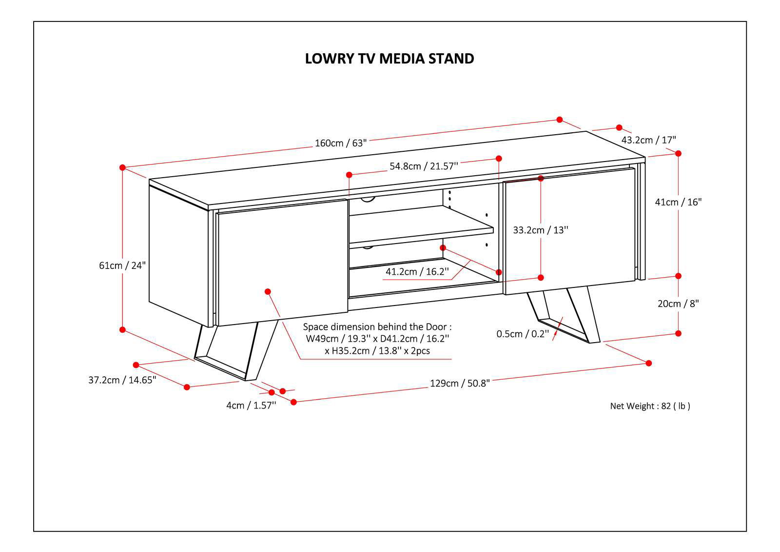 Lowry - TV Media Stand - Rustic Natural Aged Brown by HouseOfZazla