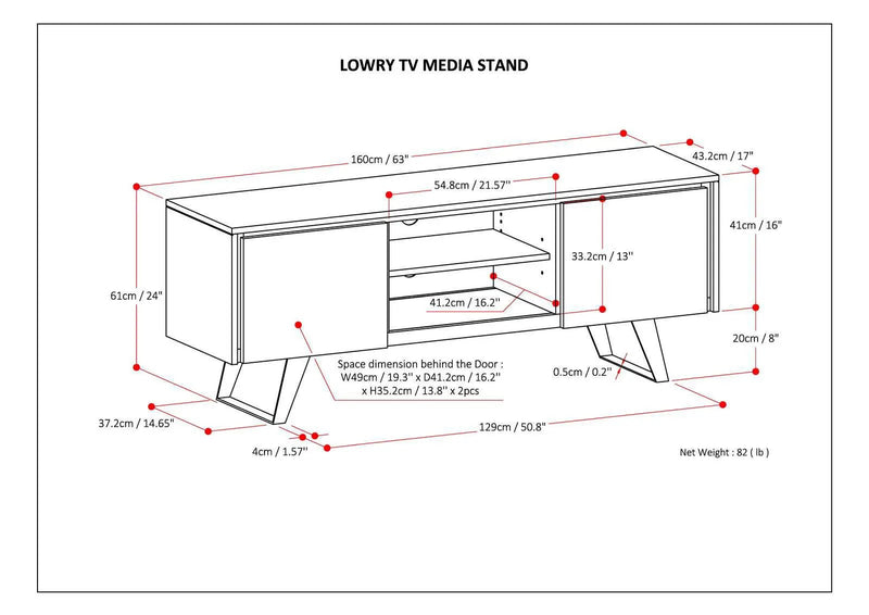 Lowry - TV Media Stand - Distressed Charcoal Brown by HouseOfZazla