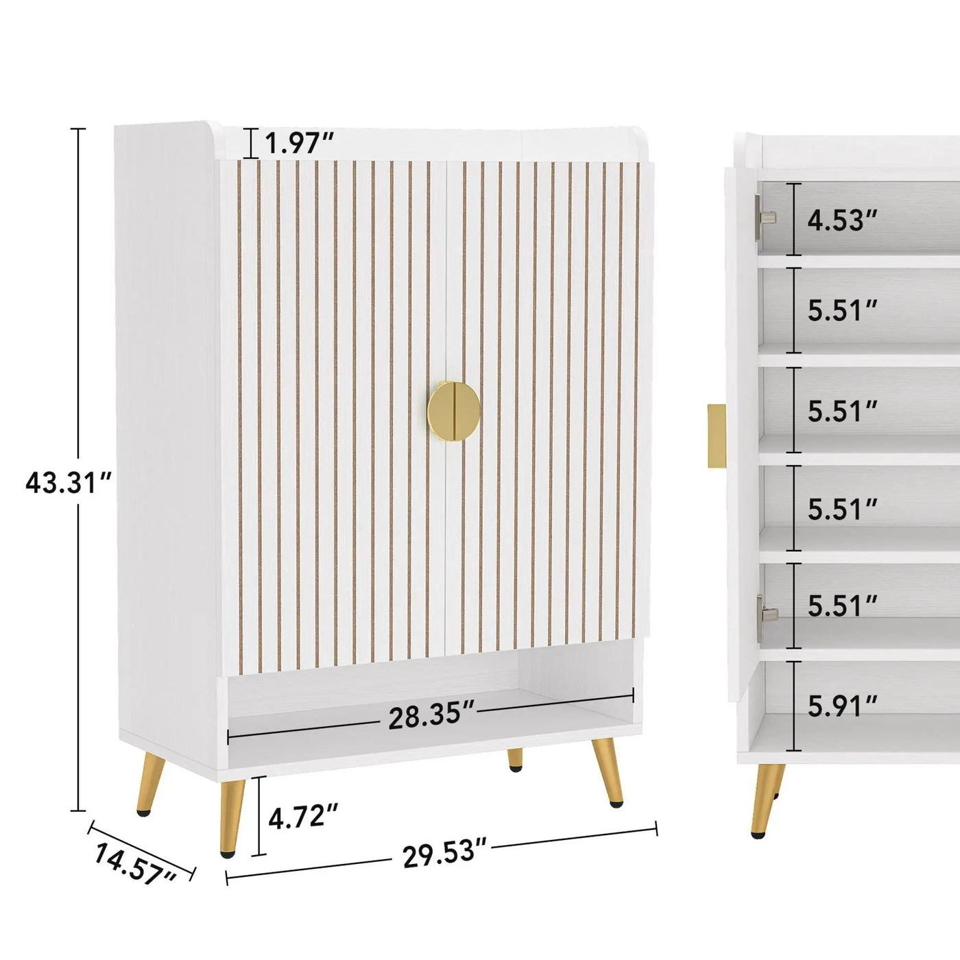 Shoe Cabinet With Doors, 7 Tier Storage Organizer by HouseOfZazla