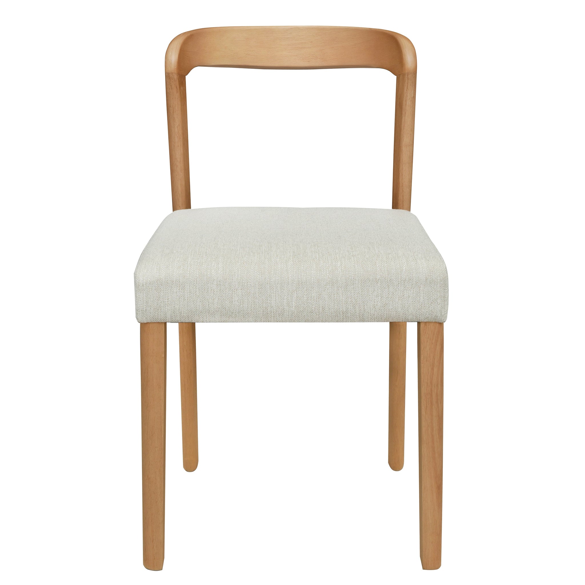 Solid Rubber Wood Dining Chairs (Natural Oak + Beige) Set of 2 by HouseOfZazla