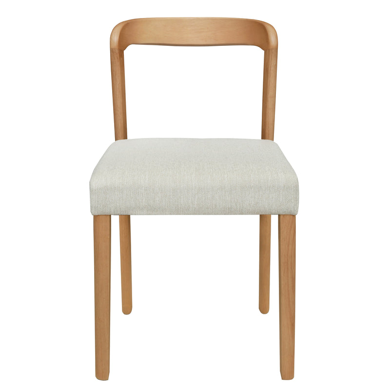 Solid Rubber Wood Dining Chairs (Natural Oak + Beige) Set of 2 by HouseOfZazla