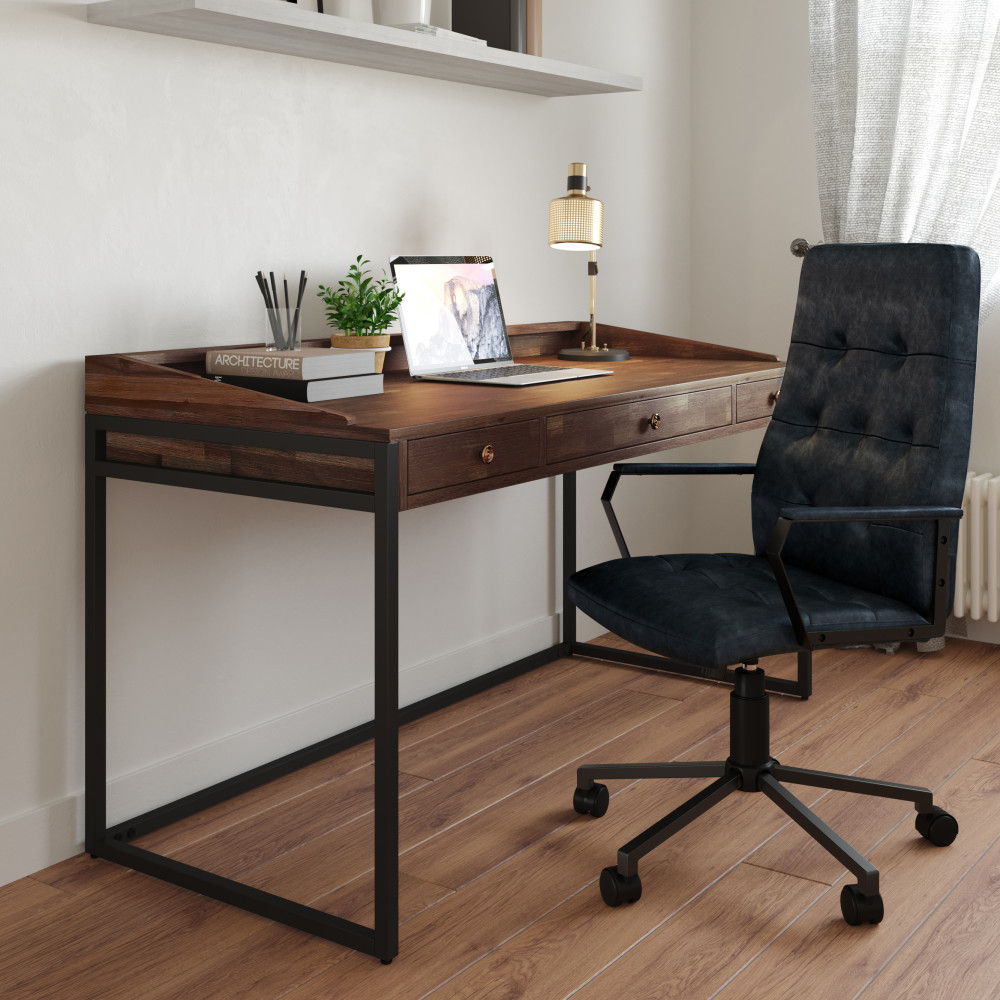Foley - Swivel Office Chair - Distressed Blue by HouseOfZazla